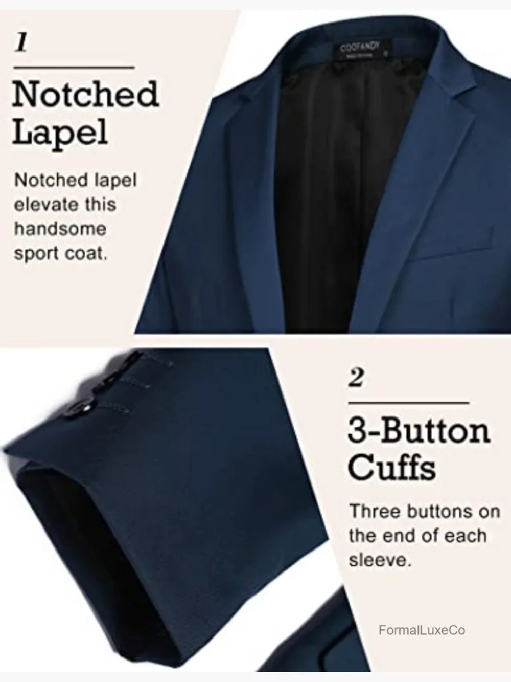 Men's Sport Coat Casual Blazer One Button Business Suit Jacket